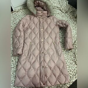 Michael Kors Blush Quilted Jacket with Gold Buttons